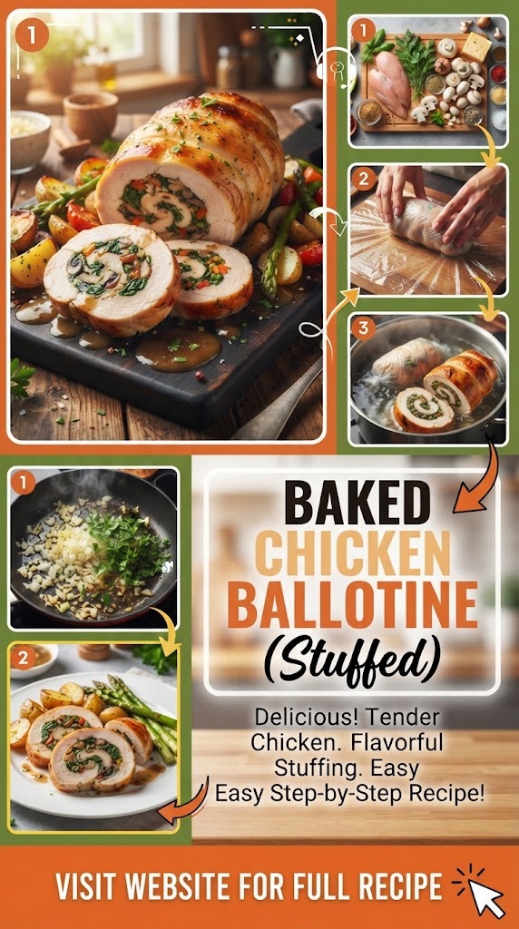 Baked Chicken Ballotine (Stuffed)