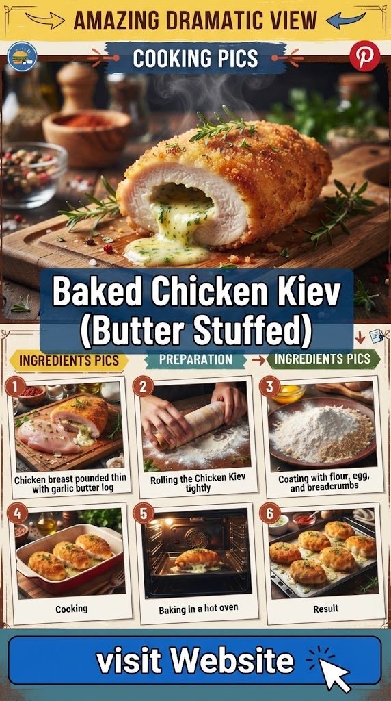 Baked Chicken Kiev (Butter Stuffed)