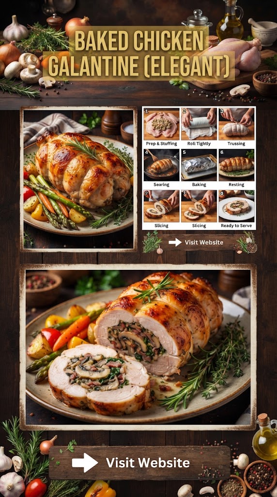 Baked Chicken Galantine (Elegant)