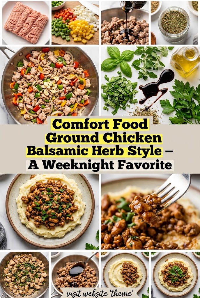 Comfort Food Ground Chicken Balsamic Herb Style – A Weeknight Favorite