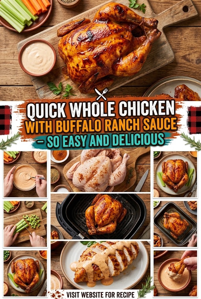 Quick Whole Chicken with Buffalo Ranch Sauce – So Easy and Delicious